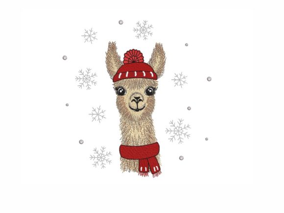 Christmas Lama Embroidery Design
