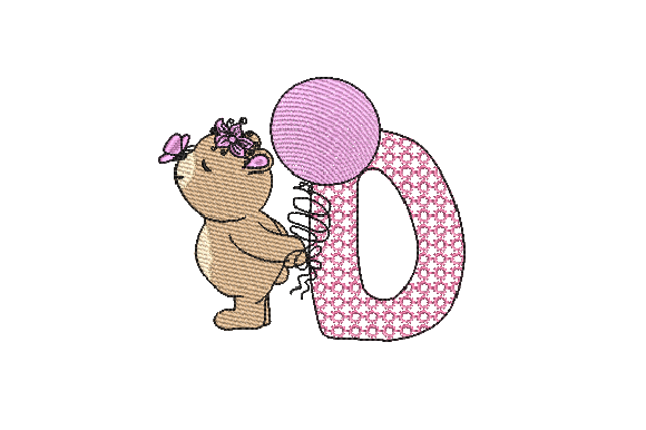 D Girl Teddy Embroidery