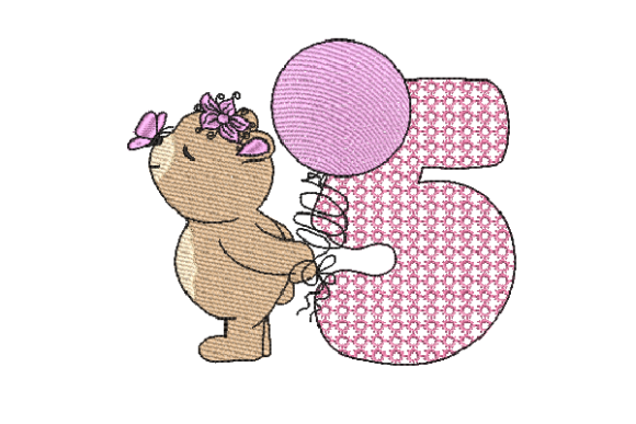 Number 5 Cute Teddy Embroidery Design Review