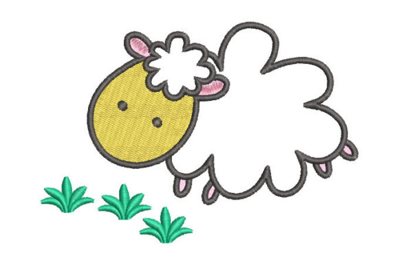 Sheep with Grass Embroidery Design Review for Boutique Apparel