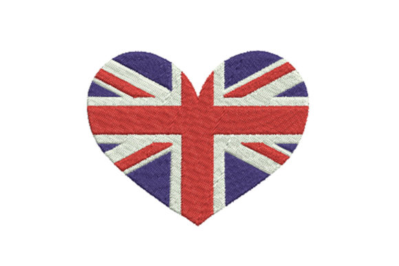 UK Flag on Heart Shape Embroidery Design Review